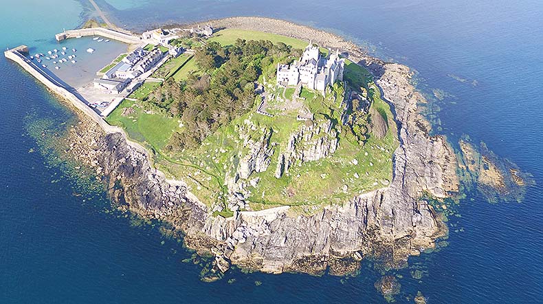 St Michaels Mount aerial view